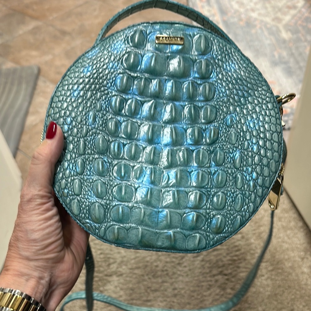 Brahmin Teal Crocodile Embossed Women's Bag